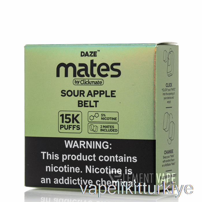 Elektronik Sigara Kalemi Vape Mate 7 Daze Mate Bakla Ekşi Elma Kemeri
